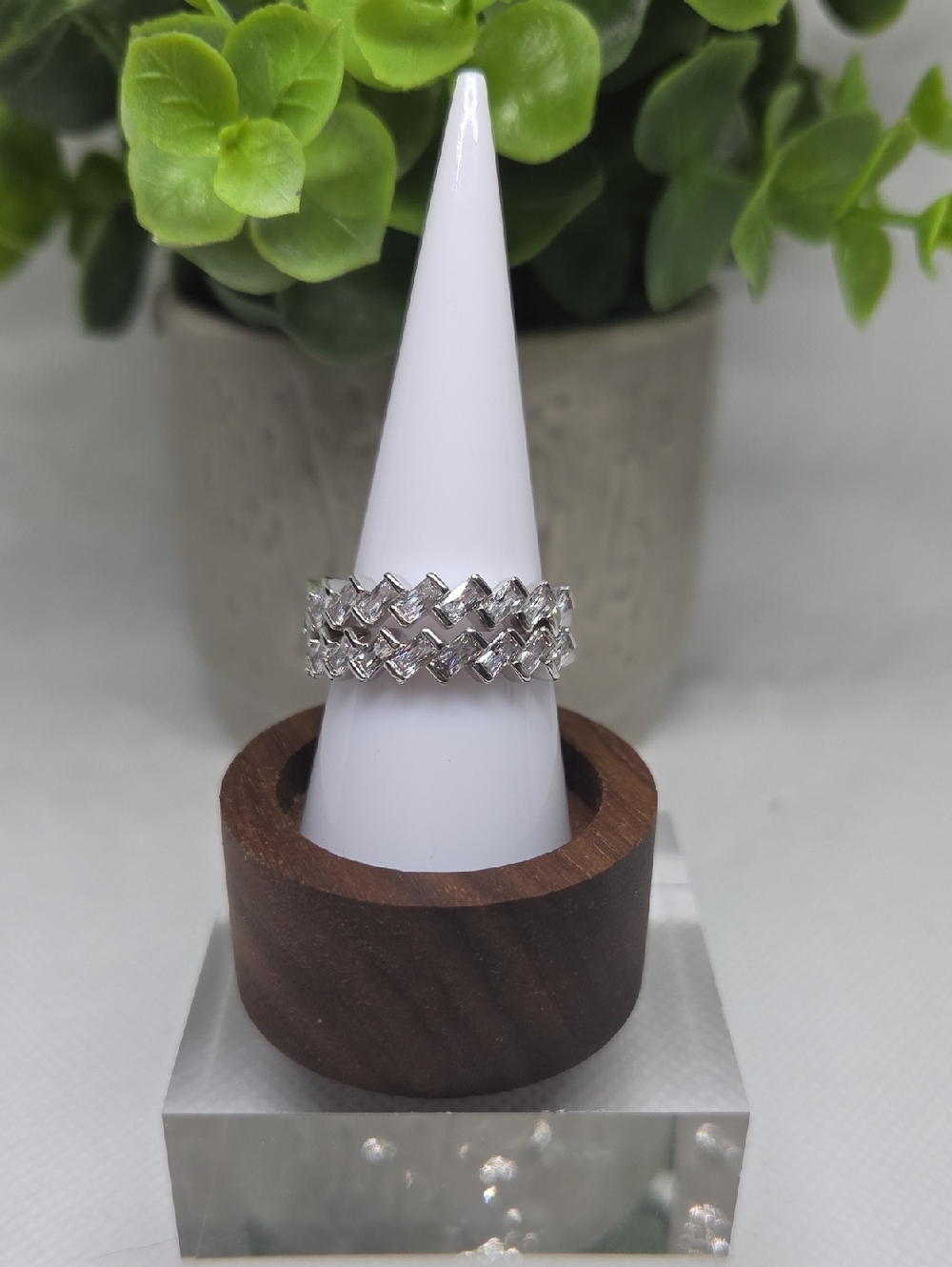 BP Silver Chevron Stack Ring Trio - Polished Silver Finish